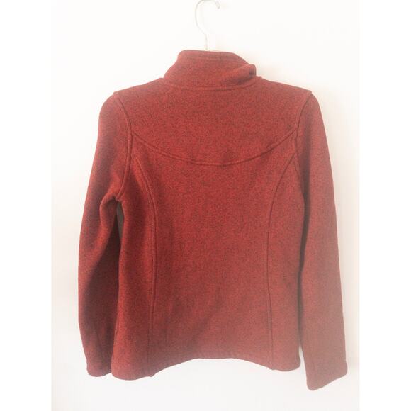 The North Face Maggy Sweater Fleece Jacket Pomegranate Heather Burgundy Small - Picture 2 of 6